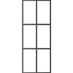 vidaXL Schuifdeur 76x205 cm ESG-glas en aluminium zwart