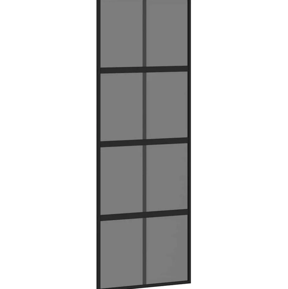vidaXL Schuifdeur 76x205 cm gehard glas en aluminium zwart