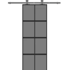 vidaXL Schuifdeur 76x205 cm gehard glas en aluminium zwart