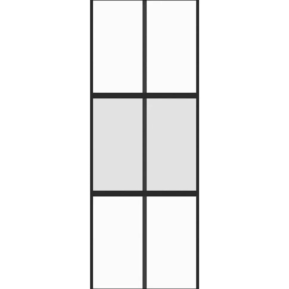 vidaXL Schuifdeur 76x205 cm gehard glas en aluminium zwart