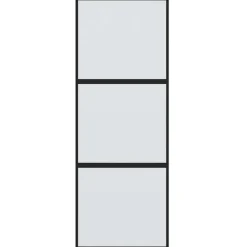 vidaXL Schuifdeur 76x205 cm gehard glas en aluminium zwart