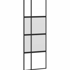 vidaXL Schuifdeur 76x205 cm gehard glas en aluminium zwart