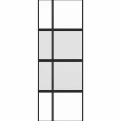 vidaXL Schuifdeur 76x205 cm gehard glas en aluminium zwart