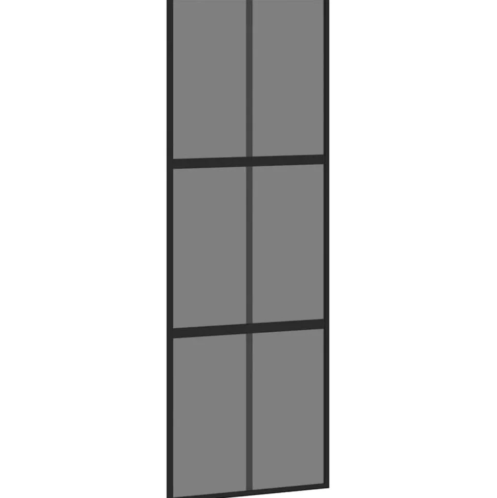 vidaXL Schuifdeur 76x205 cm gehard glas en aluminium zwart