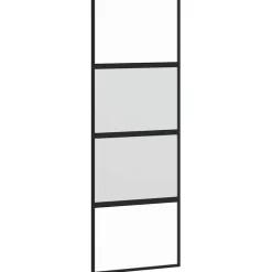 vidaXL Schuifdeur 76x205 cm gehard glas en aluminium zwart