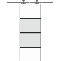 vidaXL Schuifdeur 76x205 cm gehard glas en aluminium zwart