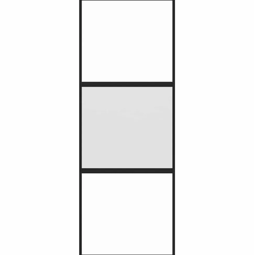 vidaXL Schuifdeur 76x205 cm gehard glas en aluminium zwart