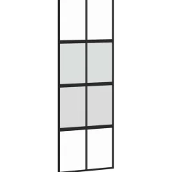 vidaXL Schuifdeur 76x205 cm gehard glas en aluminium zwart
