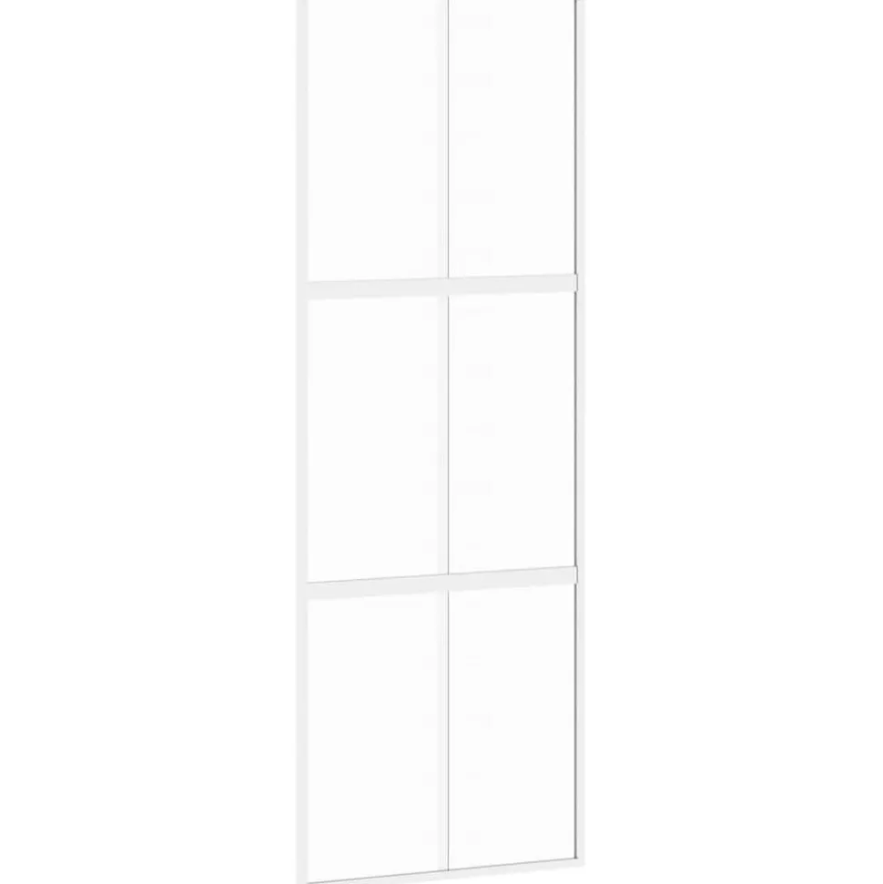 vidaXL Schuifdeur 76x205 cm gehard glas en aluminium wit