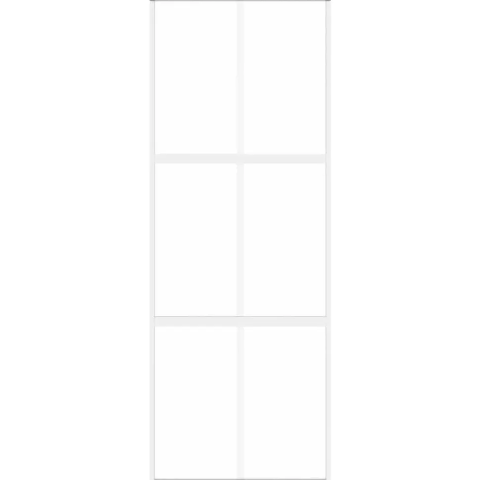 vidaXL Schuifdeur 76x205 cm gehard glas en aluminium wit
