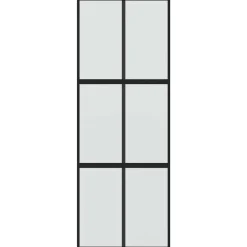 vidaXL Schuifdeur 76x205 cm gehard glas en aluminium zwart
