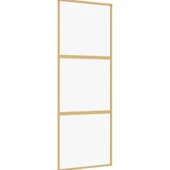 vidaXL Schuifdeur 76x205 cm helder ESG-glas en aluminium goudkleurig