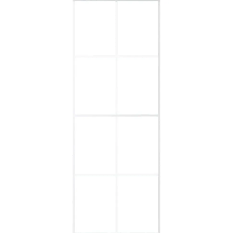 vidaXL Schuifdeur 76x205 cm mat ESG-glas en aluminium wit