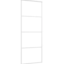 vidaXL Schuifdeur 76x205 cm mat ESG-glas en aluminium wit