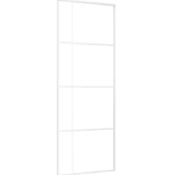 vidaXL Schuifdeur 76x205 cm mat ESG-glas en aluminium wit