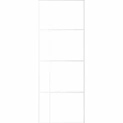 vidaXL Schuifdeur 76x205 cm mat ESG-glas en aluminium wit