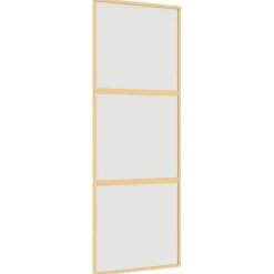 vidaXL Schuifdeur 76x205 cm mat ESG-glas en aluminium goudkleurig