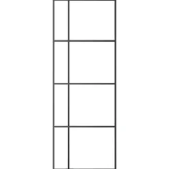vidaXL Schuifdeur 76x205 cm mat ESG-glas en aluminium zwart