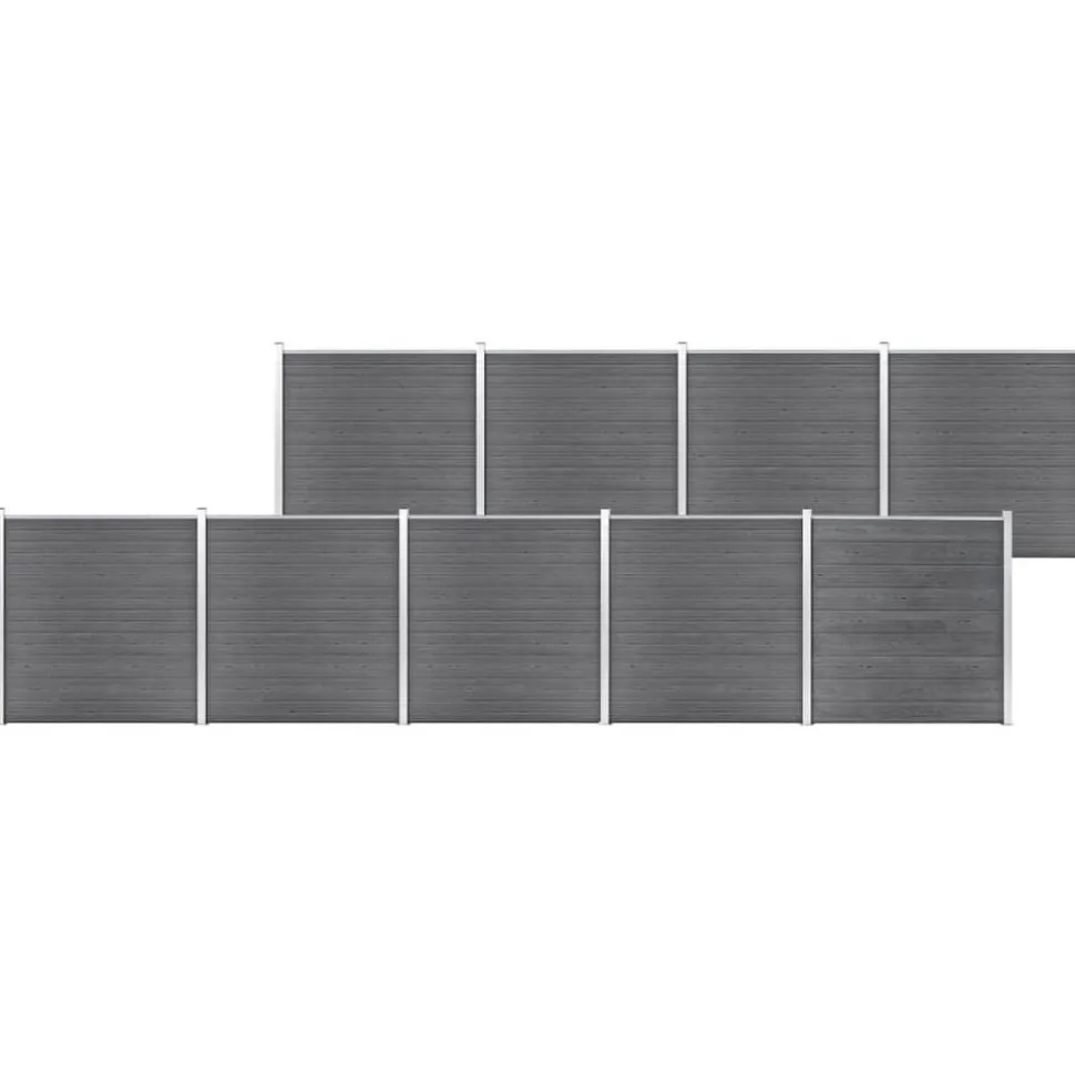 vidaXL Schutting 1564x186 cm HKC grijs