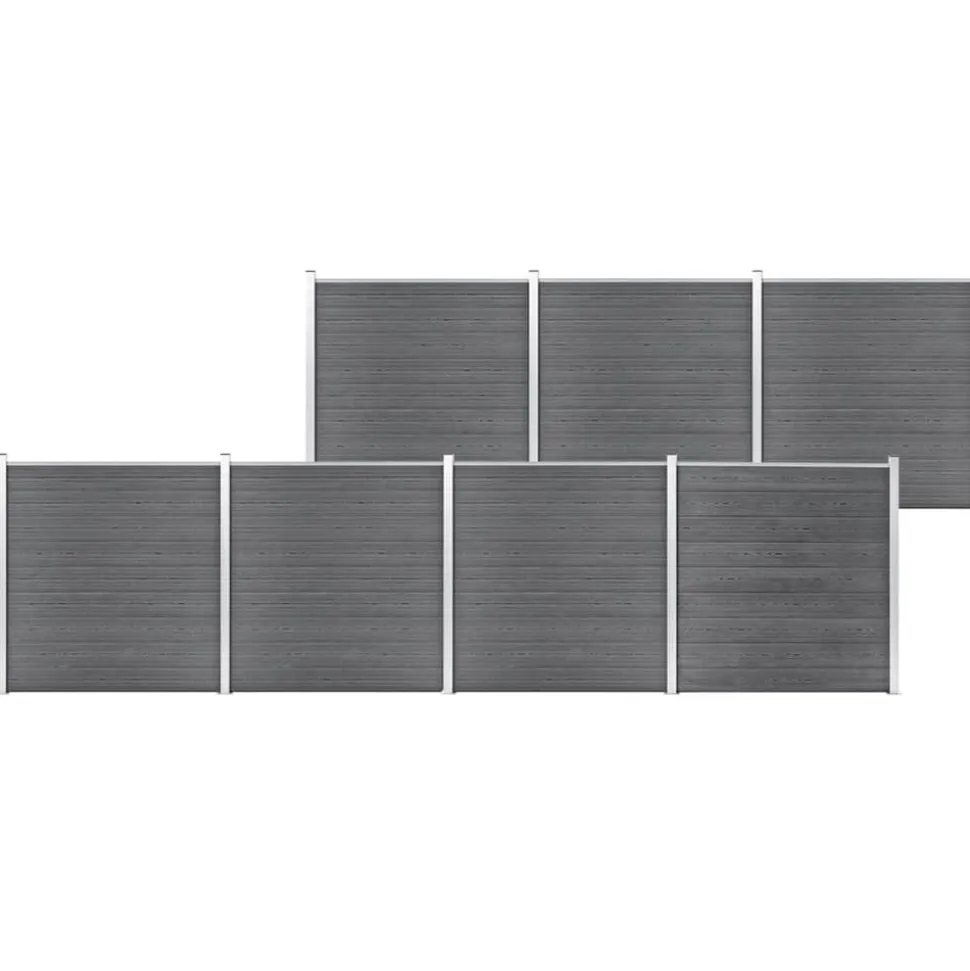 vidaXL Schutting 1218x186 cm HKC grijs