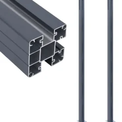vidaXL Schuttingpalen 2 st 185 cm aluminium donkergrijs