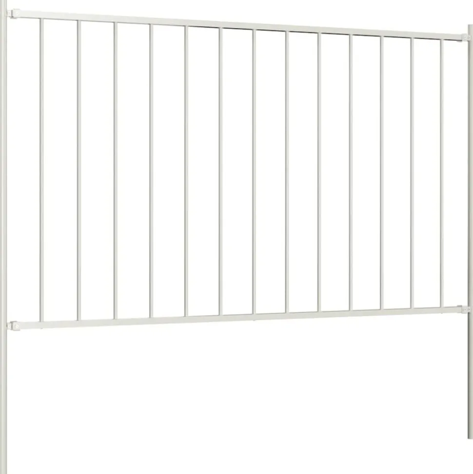 vidaXL Schuttingpaneel Woerden met stalen palen 1,7 x 0,75 m wit
