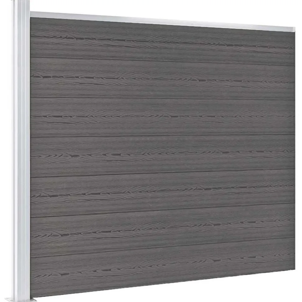 vidaXL Schuttingpaneel 175x146 cm HKC grijs