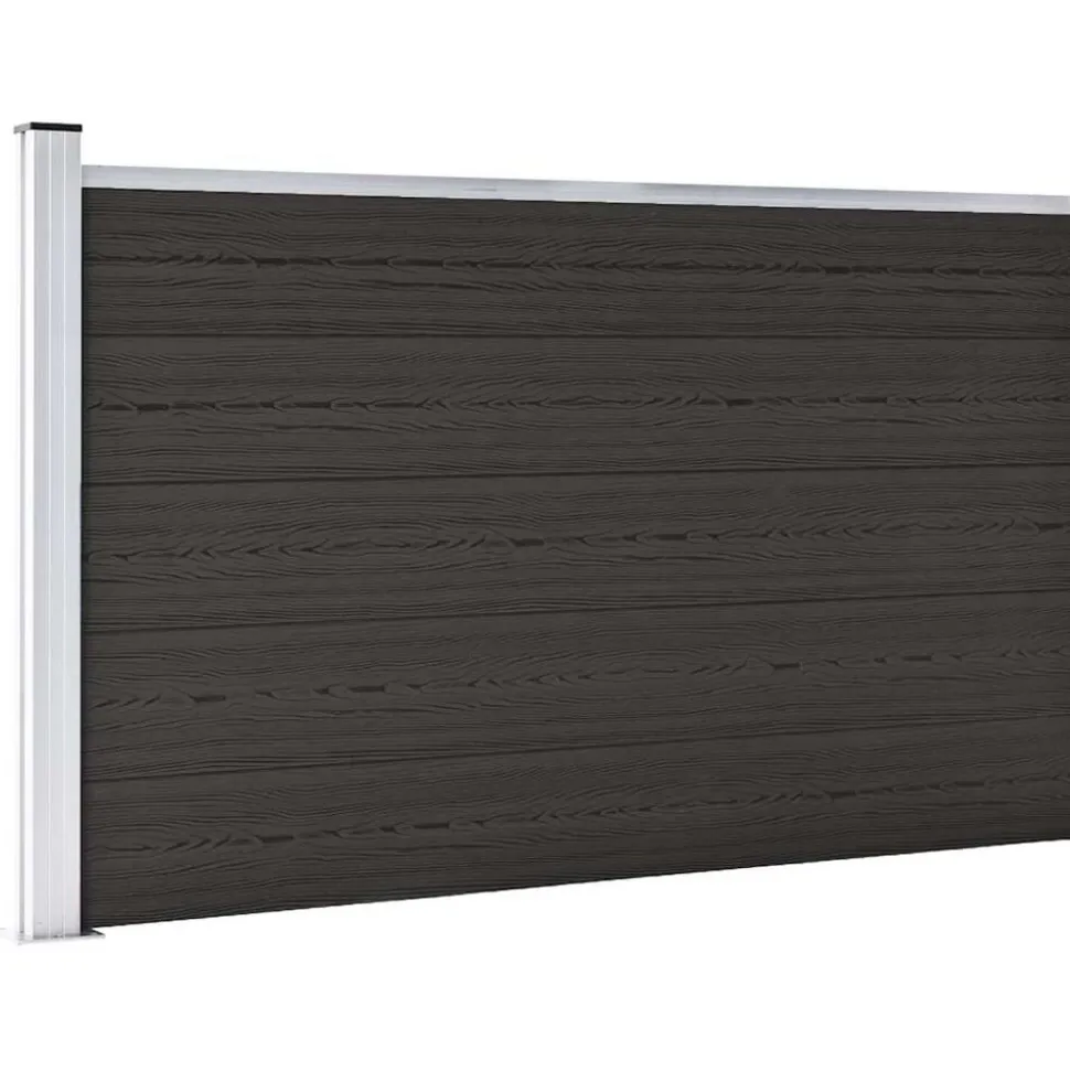 vidaXL Schuttingpaneel 175x105 cm HKC zwart