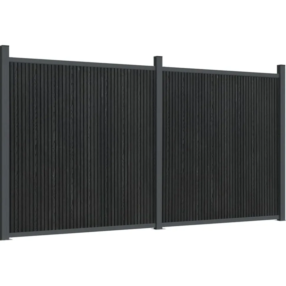 vidaXL Schuttingpaneel 353x186 cm HKC grijs