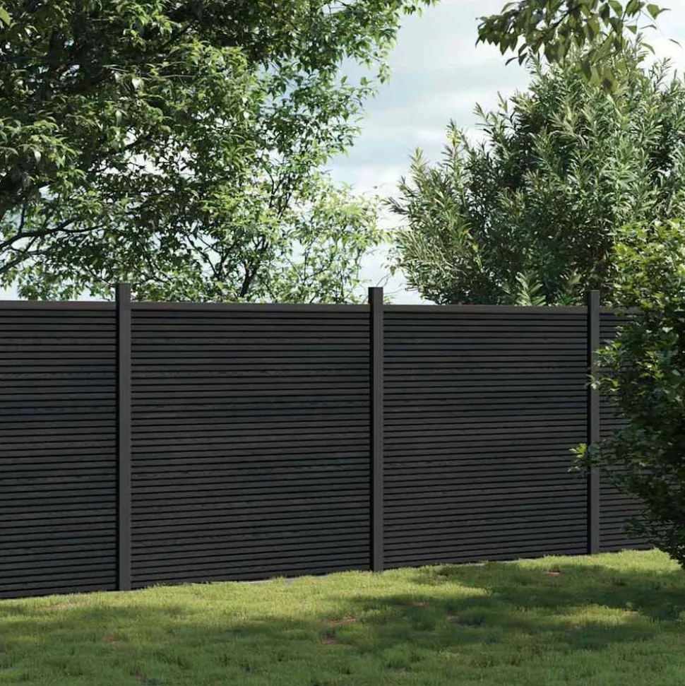 vidaXL Schuttingpaneel 353x186 cm HKC grijs