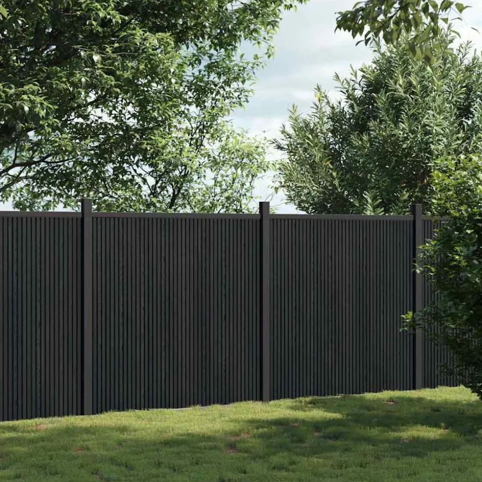vidaXL Schuttingpaneel 353x186 cm HKC grijs