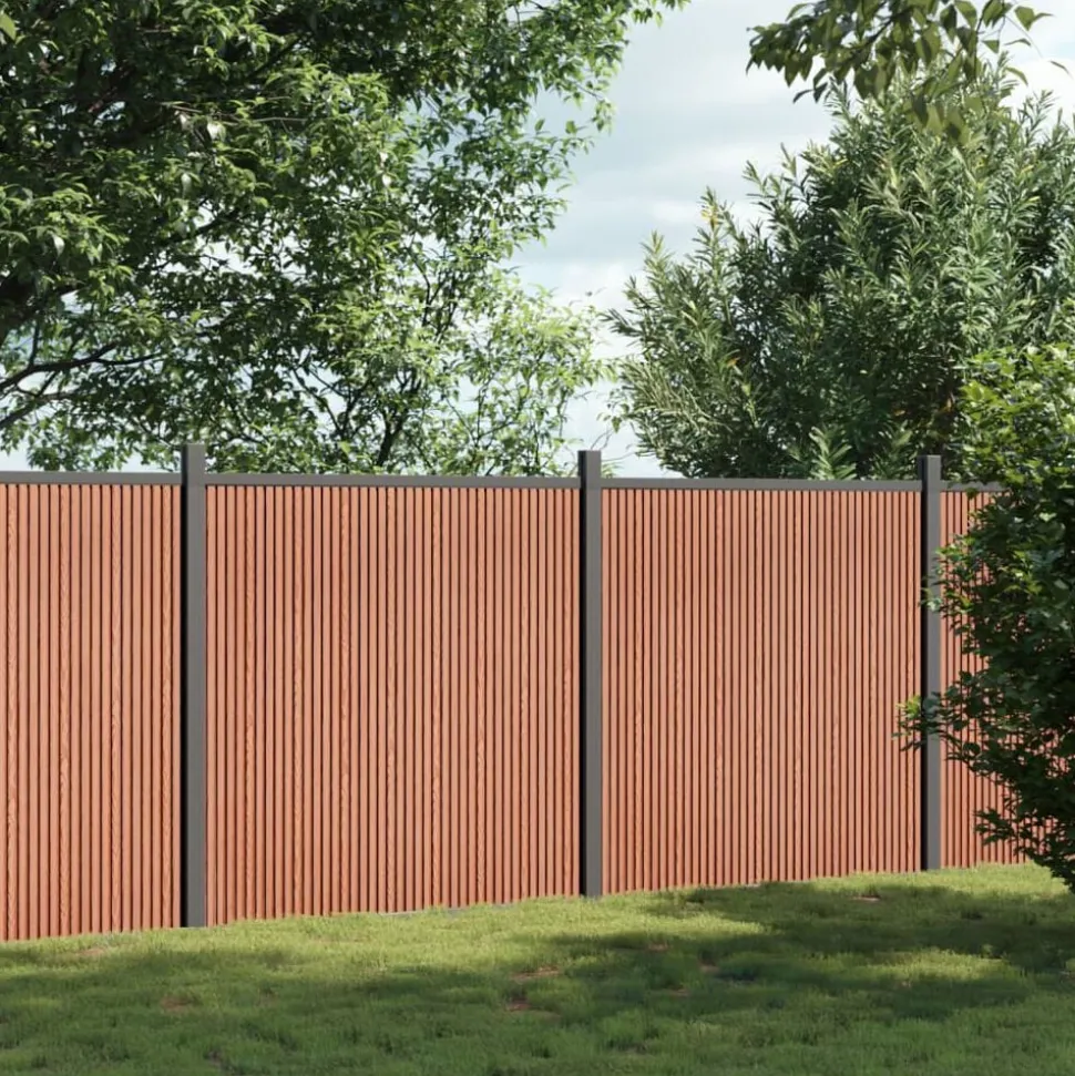 vidaXL Schuttingpaneel 353x186 cm HKC bruin