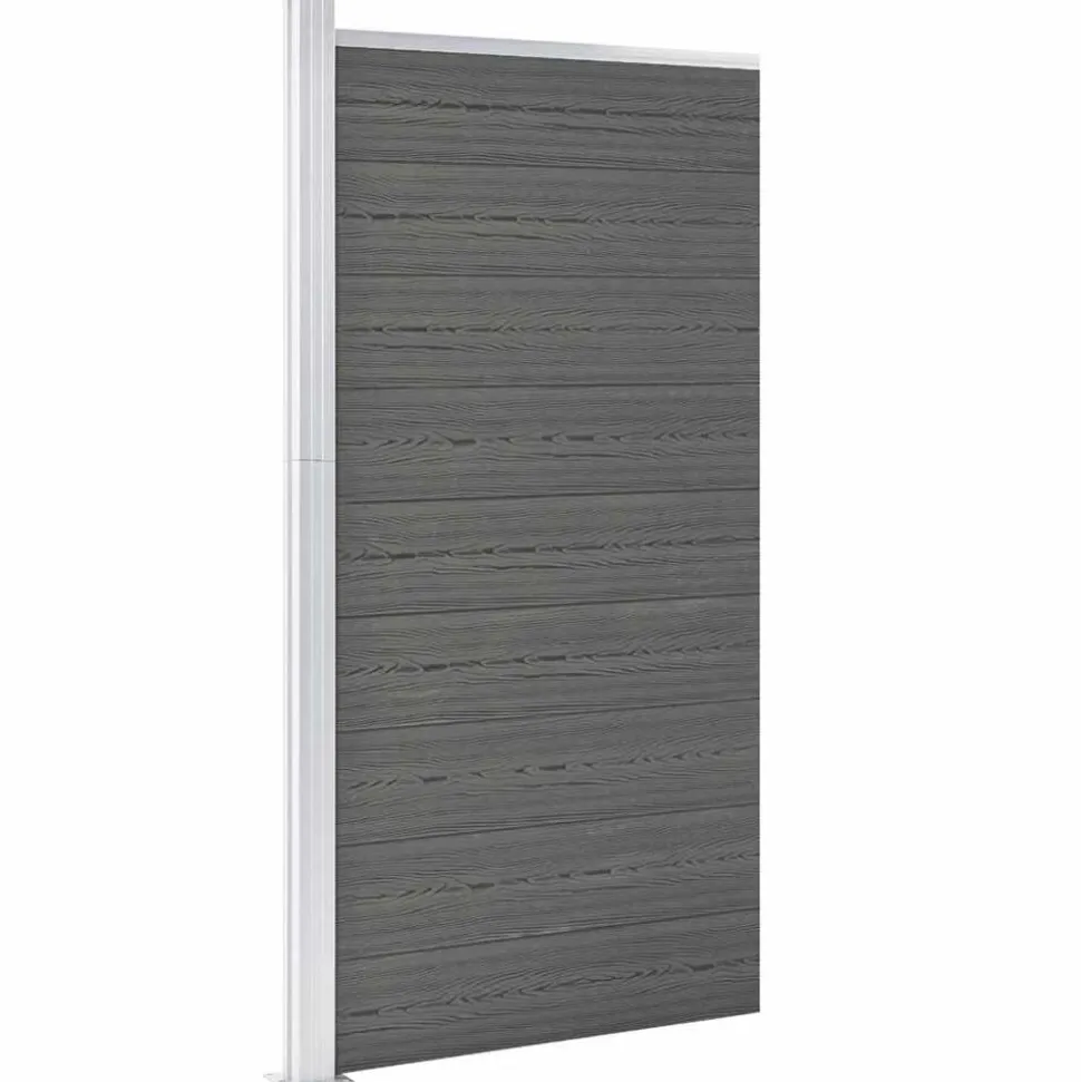 vidaXL Schuttingpaneel 95x186 cm HKC grijs