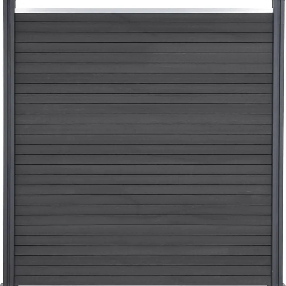 vidaXL Schuttingpaneelset 180x186 cm HKC grijs