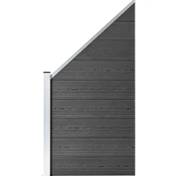 vidaXL Schuttingpanelenset 1657x(105-186) cm HKC zwart