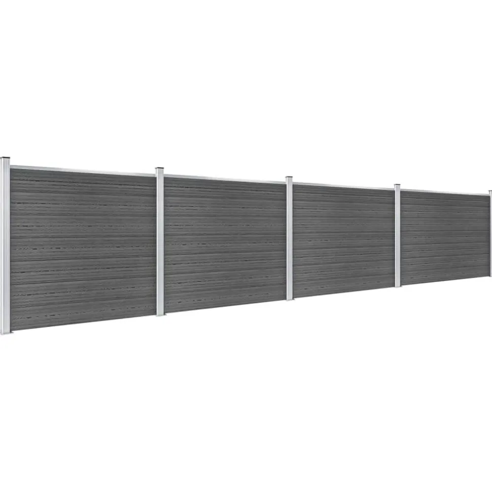 vidaXL Schuttingpanelenset 699x146 cm HKC zwart