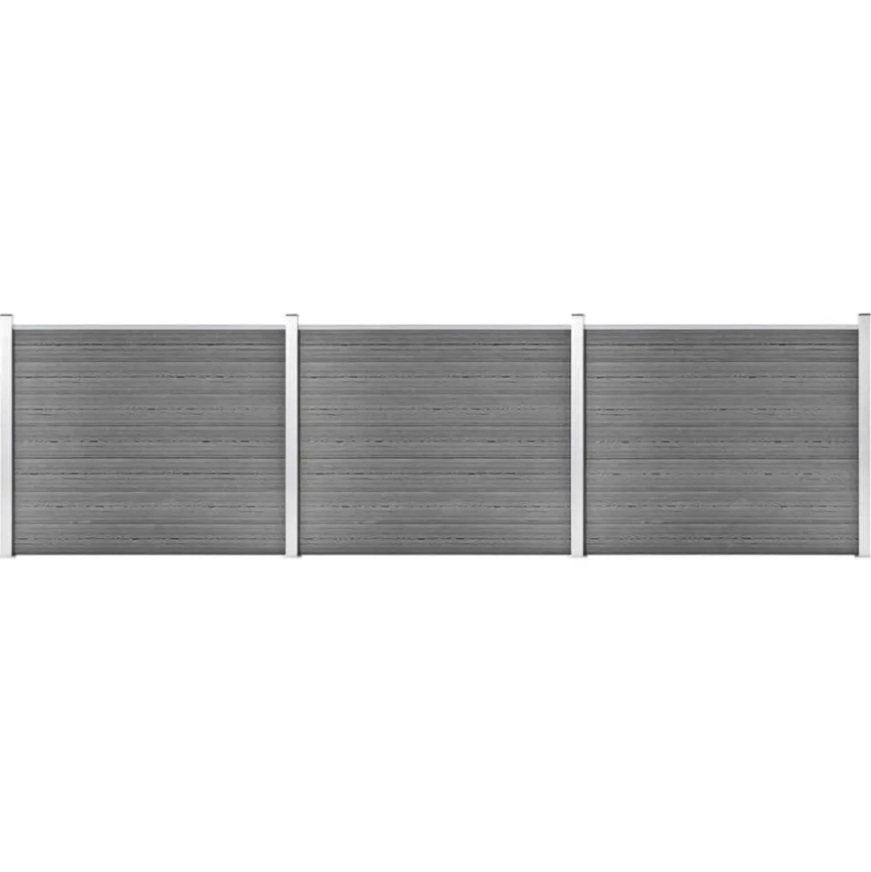 vidaXL Schuttingpanelenset 526x146 cm HKC grijs