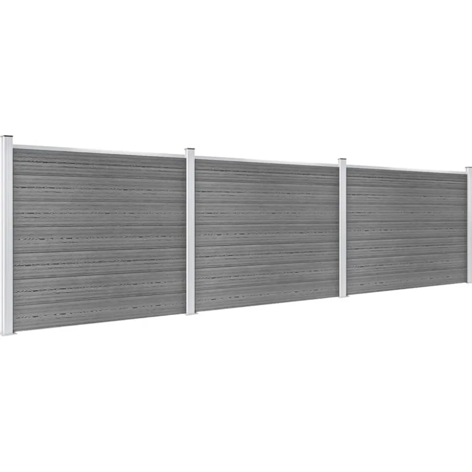 vidaXL Schuttingpanelenset 526x146 cm HKC grijs