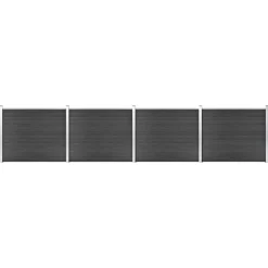 vidaXL Schuttingpanelenset 699x146 cm HKC grijs