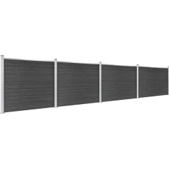 vidaXL Schuttingpanelenset 699x146 cm HKC grijs
