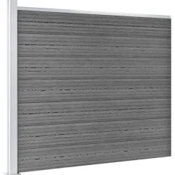 vidaXL Schuttingpanelenset 699x146 cm HKC grijs