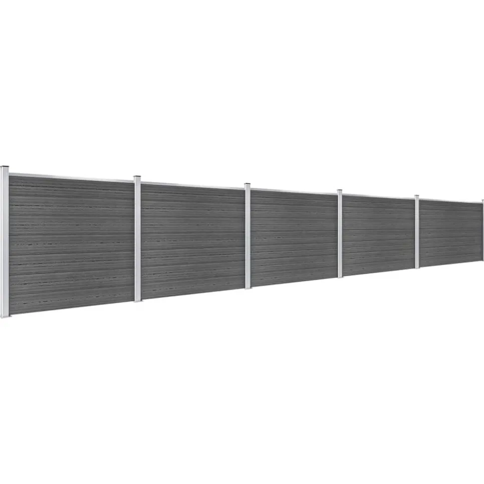 vidaXL Schuttingpanelenset 872x146 cm HKC zwart