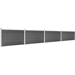 vidaXL Schuttingpanelenset 699x105 cm HKC zwart