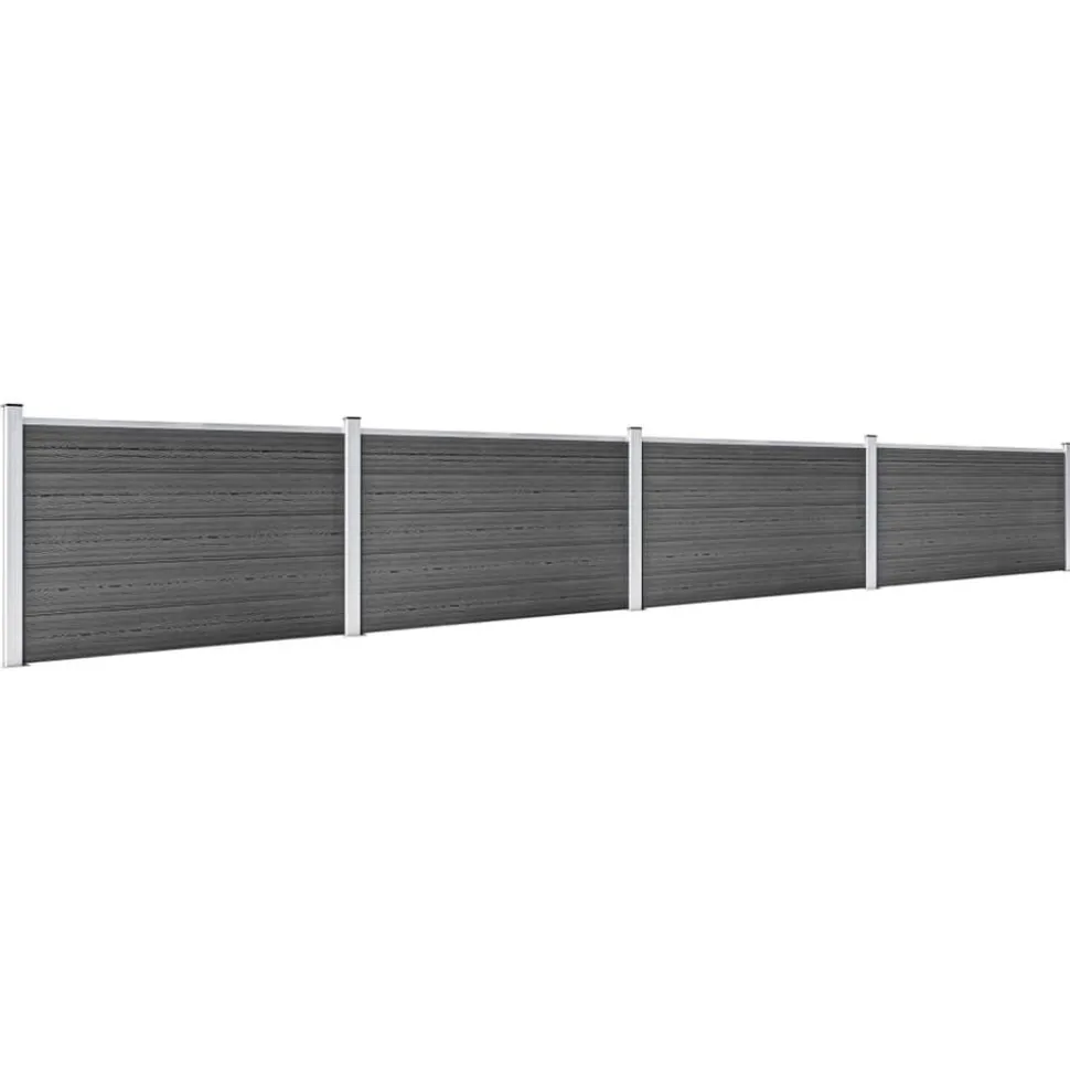 vidaXL Schuttingpanelenset 699x105 cm HKC zwart