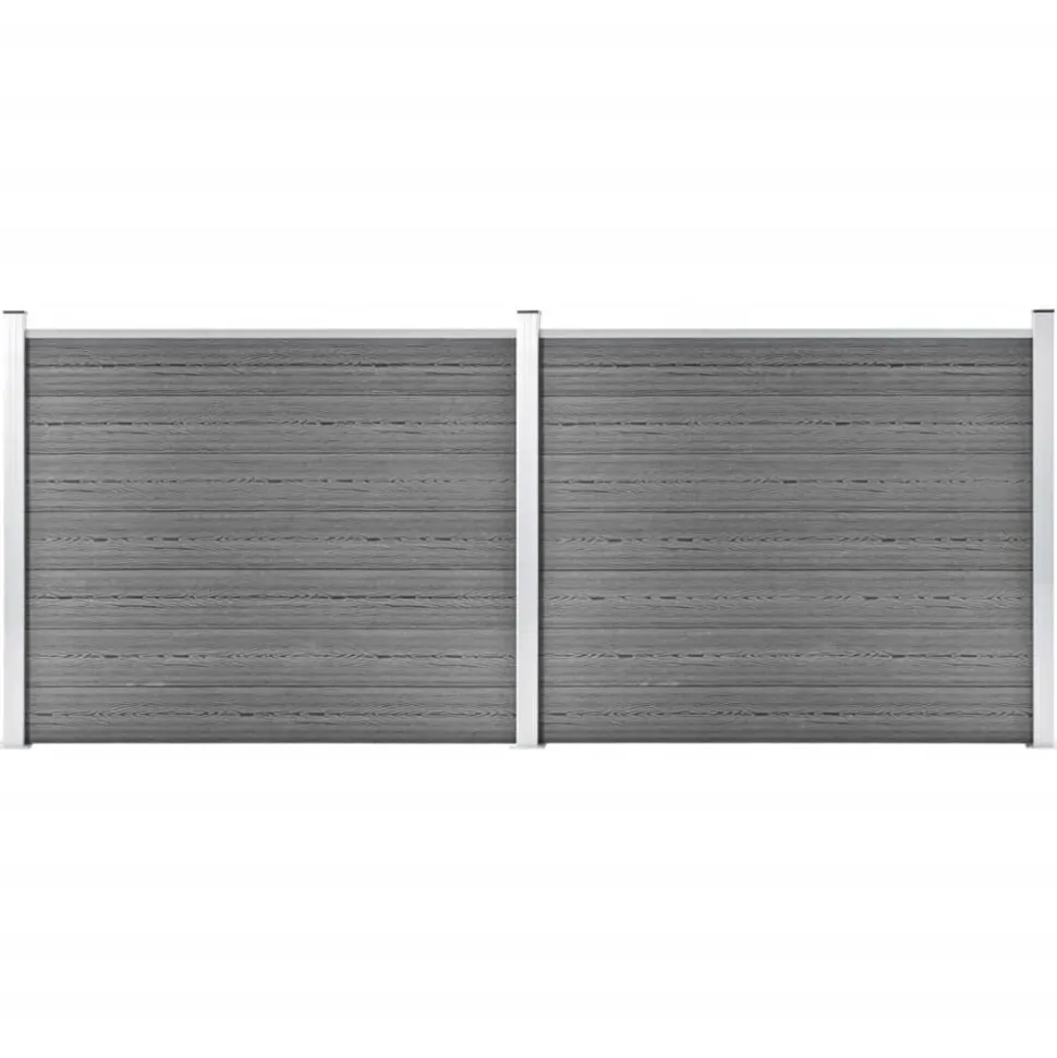 vidaXL Schuttingpanelenset 353x146 cm HKC grijs