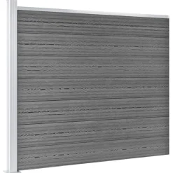 vidaXL Schuttingpanelenset 353x146 cm HKC grijs