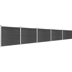 vidaXL Schuttingpanelenset 872x146 cm HKC grijs