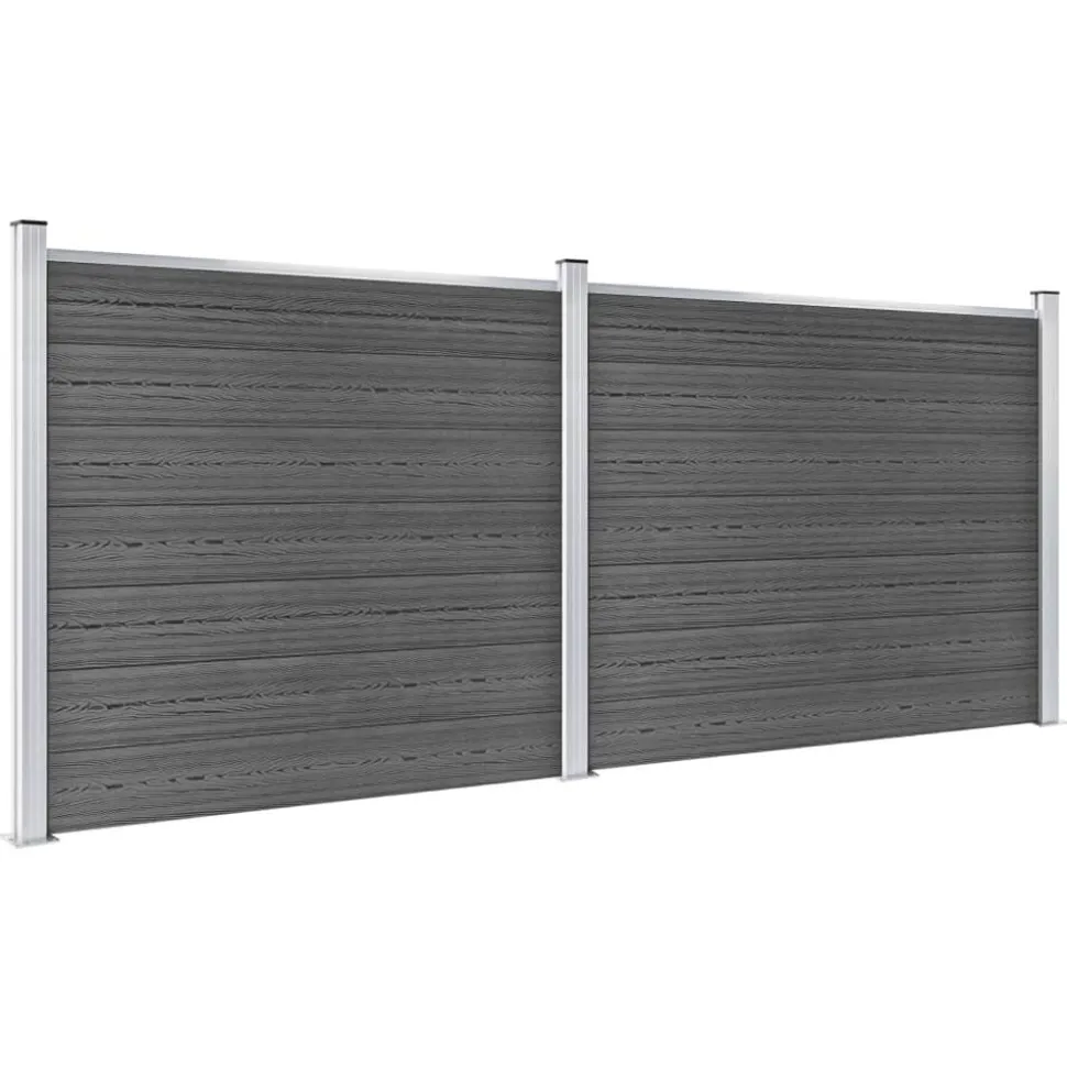 vidaXL Schuttingpanelenset 353x146 cm HKC zwart