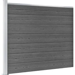 vidaXL Schuttingpanelenset 353x146 cm HKC zwart