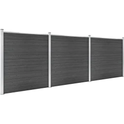 vidaXL Schuttingpanelenset 526x186 cm HKC zwart